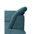 ECKSOFA Blau Chenille  inkl. Bettkasten, Schlaffunktion, Rücken echt, Kopfteilverstellung, Liegefläche im Originalstoff  - Chromfarben/Blau, KONVENTIONELL, Kunststoff/Textil (260/205cm) - Carryhome