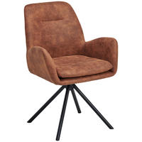 ARMLEHNSTUHL  Sitzfläche 360° drehbar, inklusive Armlehnen Webstoff  - Schwarz/Orange, Basics, Textil/Metall (60.5/88/62cm) - MID.YOU