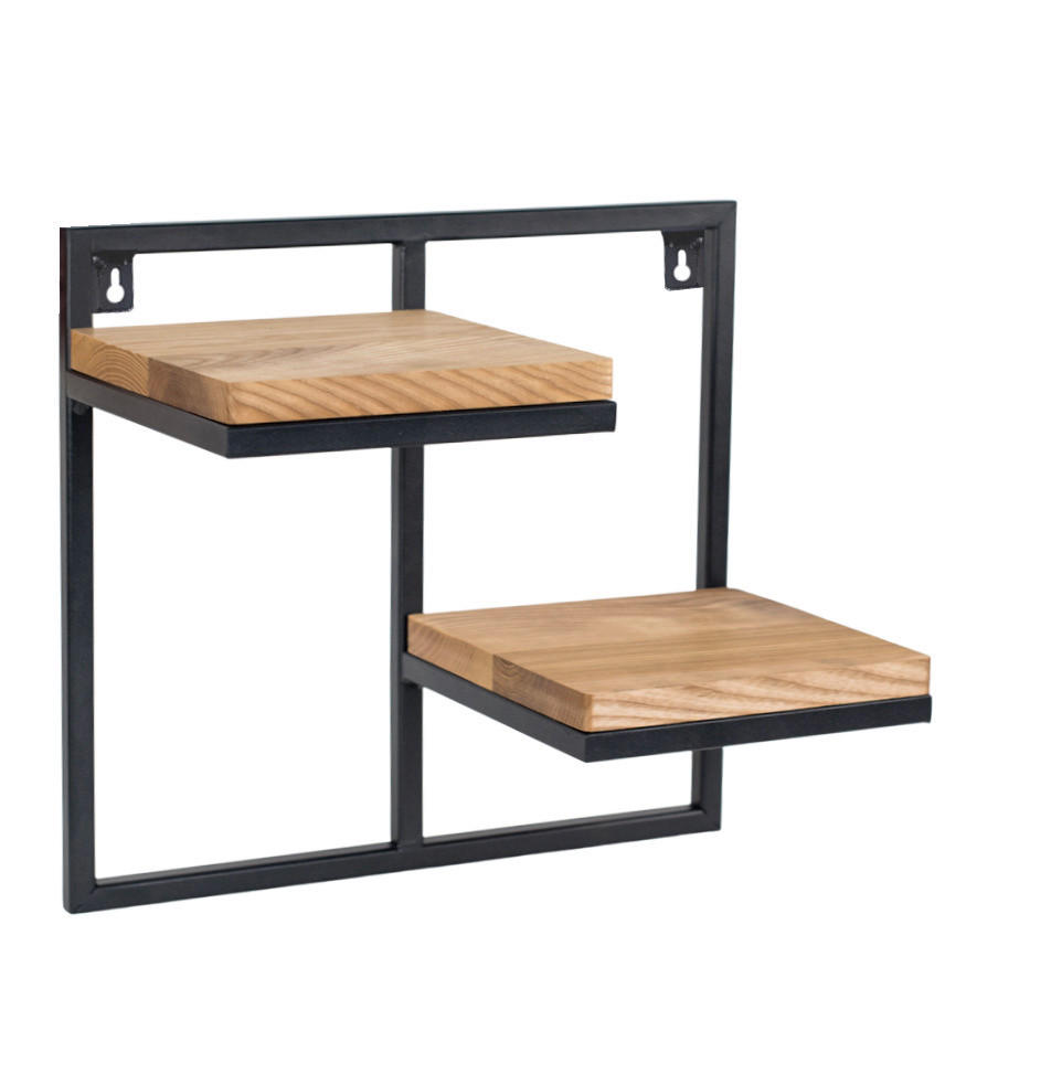 WANDREGAL  - Schwarz, Design, Holz/Metall (38.5/20/35cm)