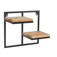 WANDREGAL  - Schwarz, Design, Holz/Metall (38.5/20/35cm)