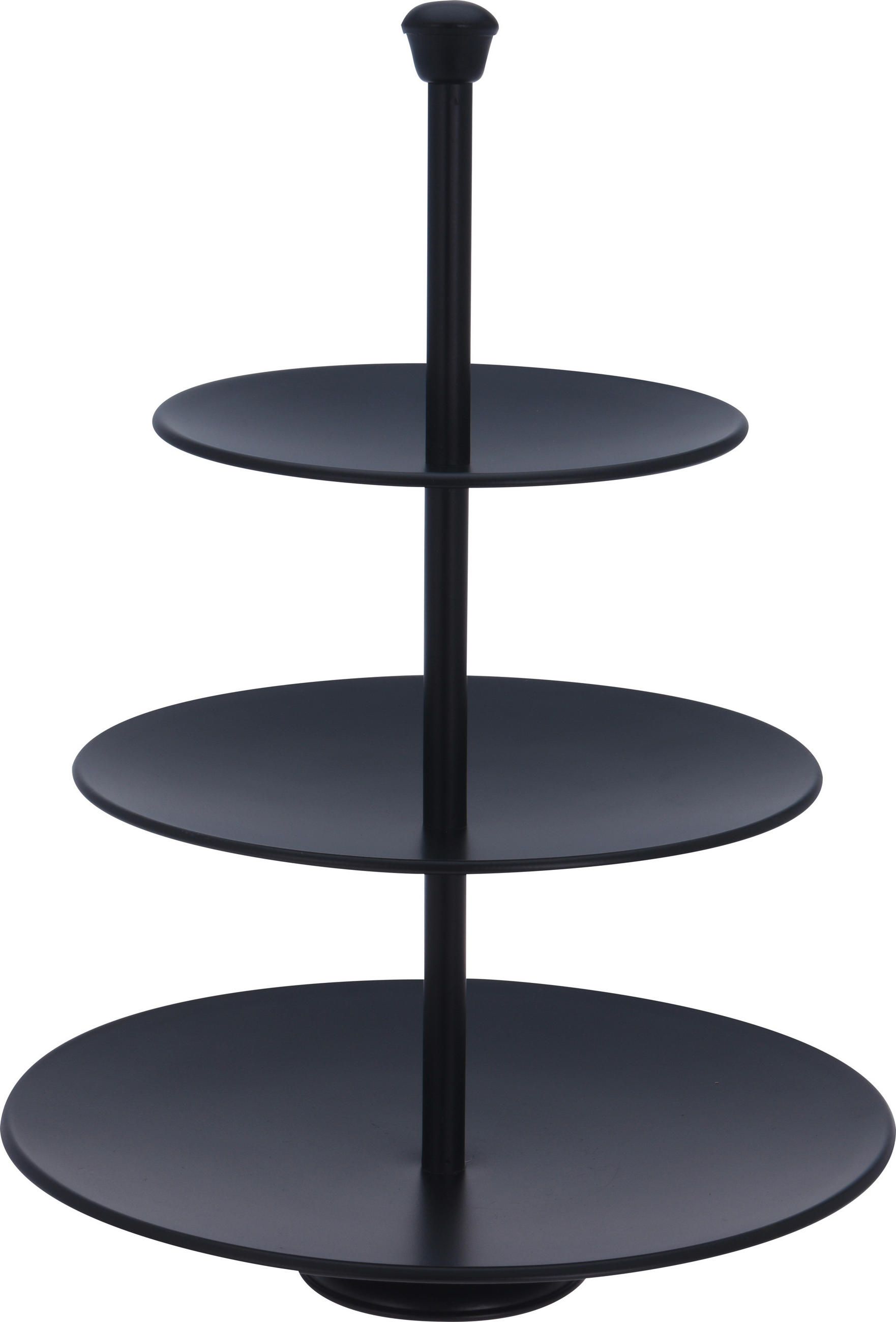 Etagere Rund Edelstahl H: 36,5 cm Schwarz