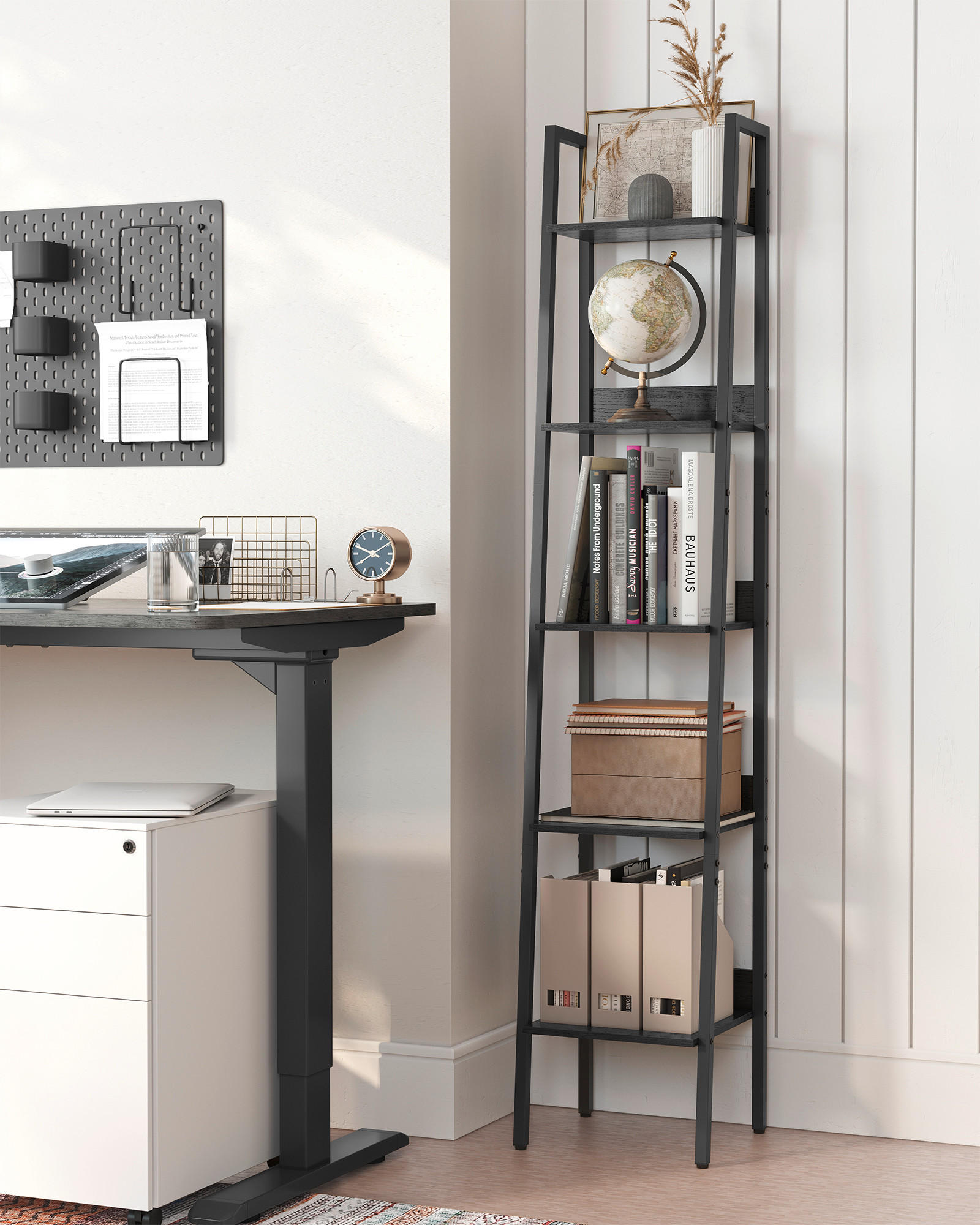 BÜCHERWAND  33,8/170/30 cm Schwarz  - Schwarz, Basics, Holzwerkstoff/Metall (33,8/170/30cm) - Boxxx