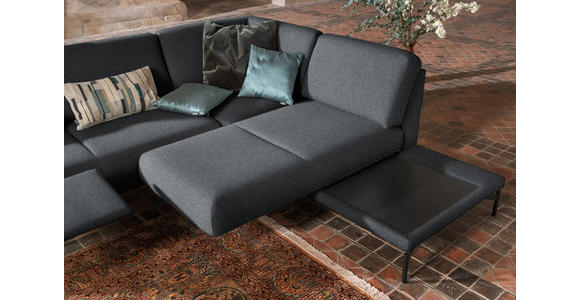 ECKSOFA in Flachgewebe, Struktur Grau  - Anthrazit/Grau, Design, Textil/Metall (254/230cm) - Ambiente