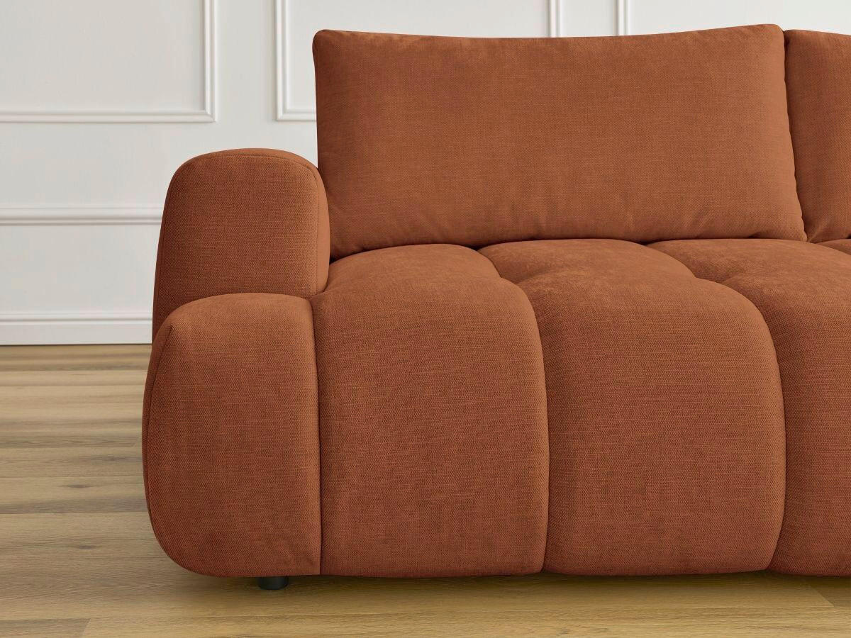SCHLAFSOFA FUJI Leinenoptik Orange  inkl.  - Schwarz/Orange, MODERN, Kunststoff/Textil (251/113/88cm)