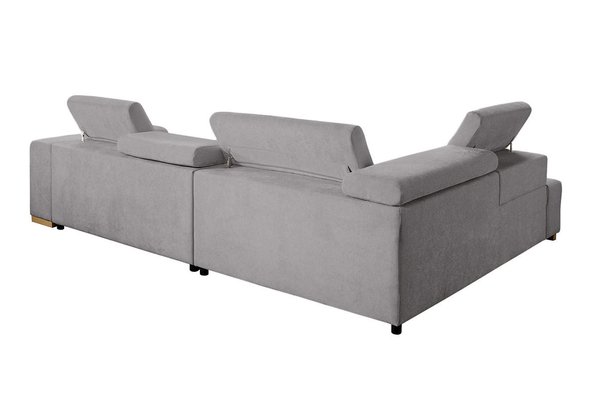 ECKSOFA in Chenille Braun  - Naturfarben/Braun, Design, Holz/Textil (201/307cm) - Livetastic