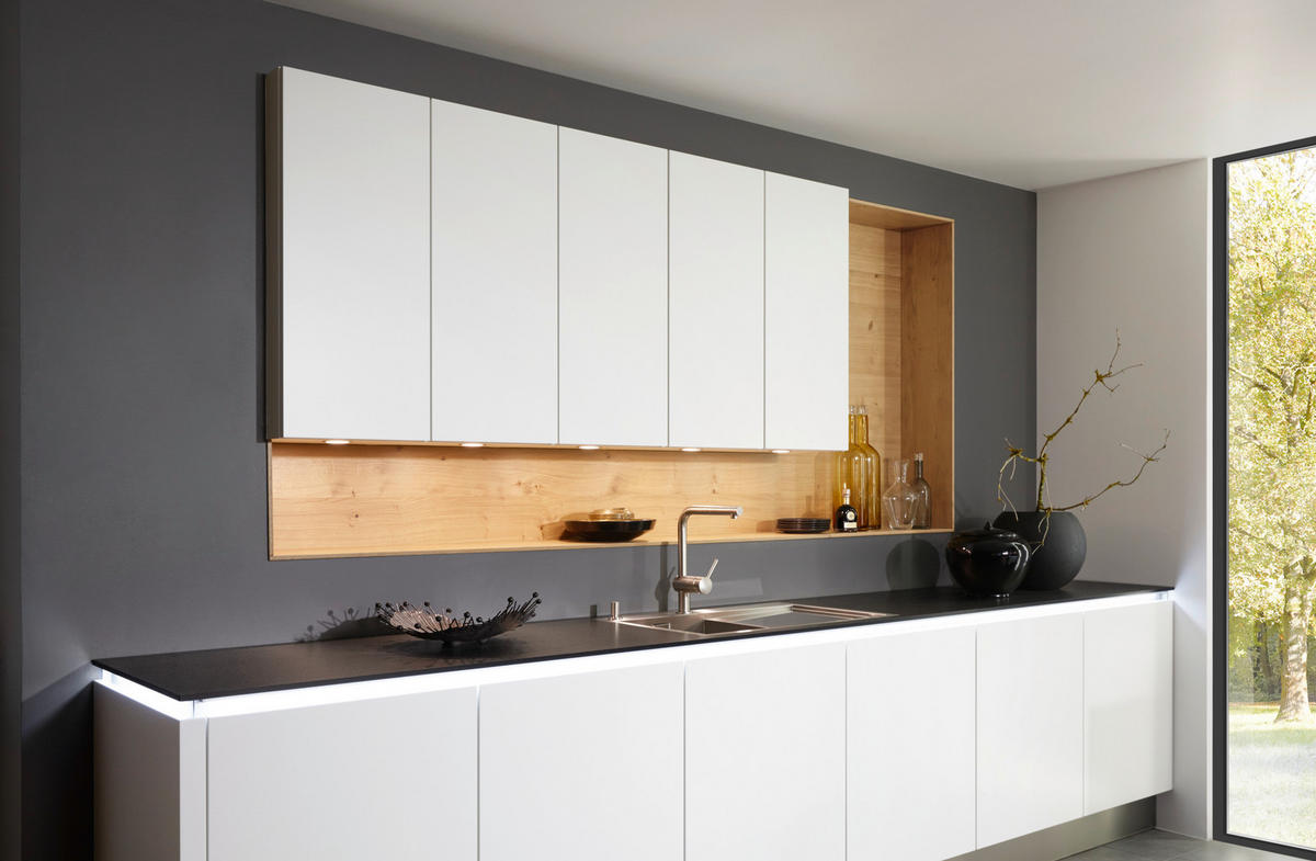 EINBAUKÜCHE SOFT LACK  - Eichefarben/Weiß, Design, Holzwerkstoff - Nolte Küchen