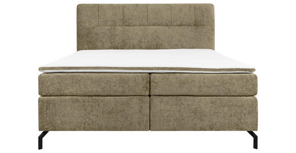 BOXSPRINGBETT 180/200 cm,  in Cappuccino, Topper, H2 + H2 = mittel  - Schwarz/Cappuccino, Design, Textil/Metall (180/200cm) - Esposa