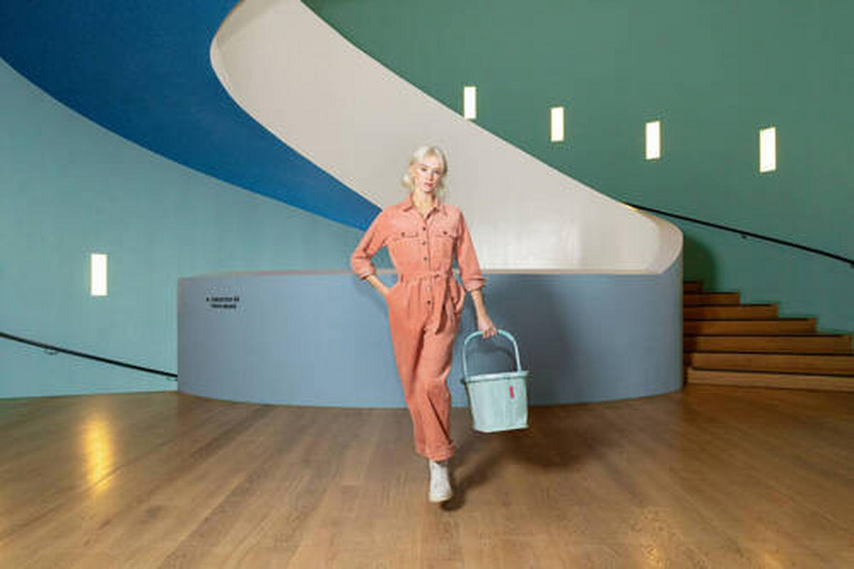 EINKAUFSKORB 22 L  - Schwarz/Mintgrün, Textil (49/29/28cm) - Reisenthel