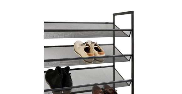 SCHUHREGAL 72/102,5/30 cm  - Schwarz, Basics, Kunststoff/Metall (72/102,5/30cm) - Xora
