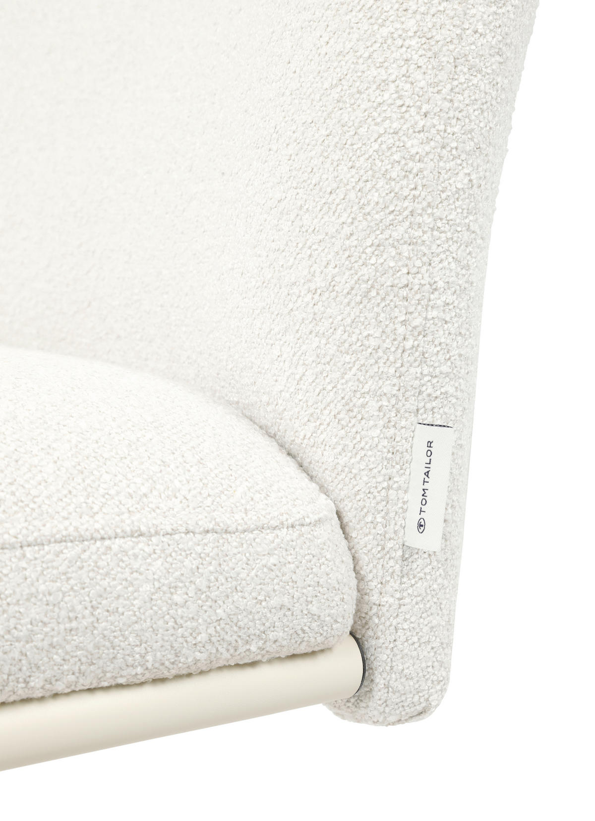 SCHWINGSTUHL  in Stahl Webstoff, Bouclé  - Perlmutt/Weiß, Basics, Textil/Metall (48/86,5/62,5cm) - Tom Tailor