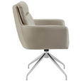 ARMLEHNSTUHL  in Edelstahl Mikrofaser  - Taupe/Edelstahlfarben, Design, Textil/Metall (62/89,5/65cm) - Novel