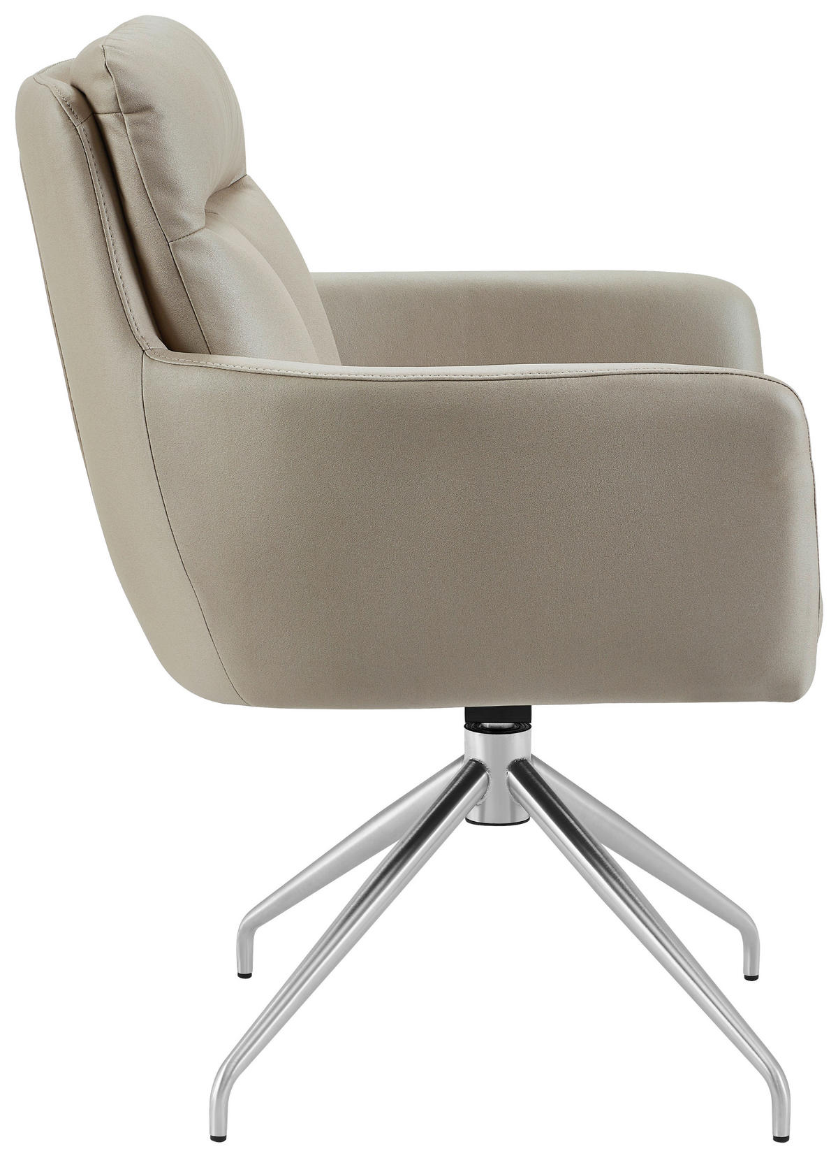 ARMLEHNSTUHL  in Edelstahl Mikrofaser  - Taupe/Edelstahlfarben, Design, Textil/Metall (62/89,5/65cm) - Novel