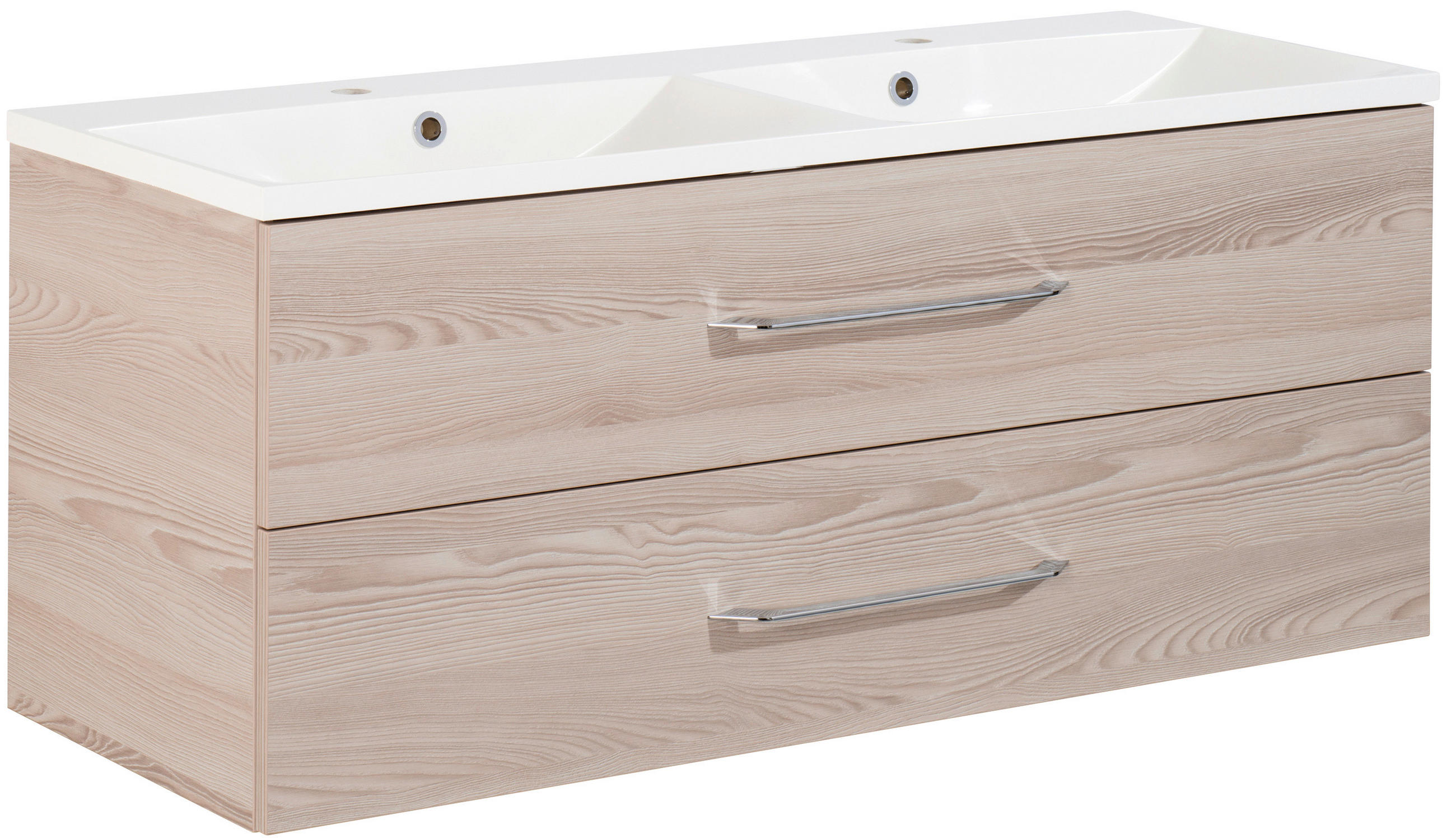 WASCHTISCHKOMBI 120,0 cm  - Eschefarben/Weiß, MODERN, Holzwerkstoff/Kunststoff (120,0cm) - MID.YOU