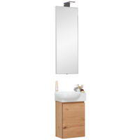 BADEZIMMER  in 35 cm  - Weiss/Eichefarben, Design, Holz/Keramik (35cm) - Novel