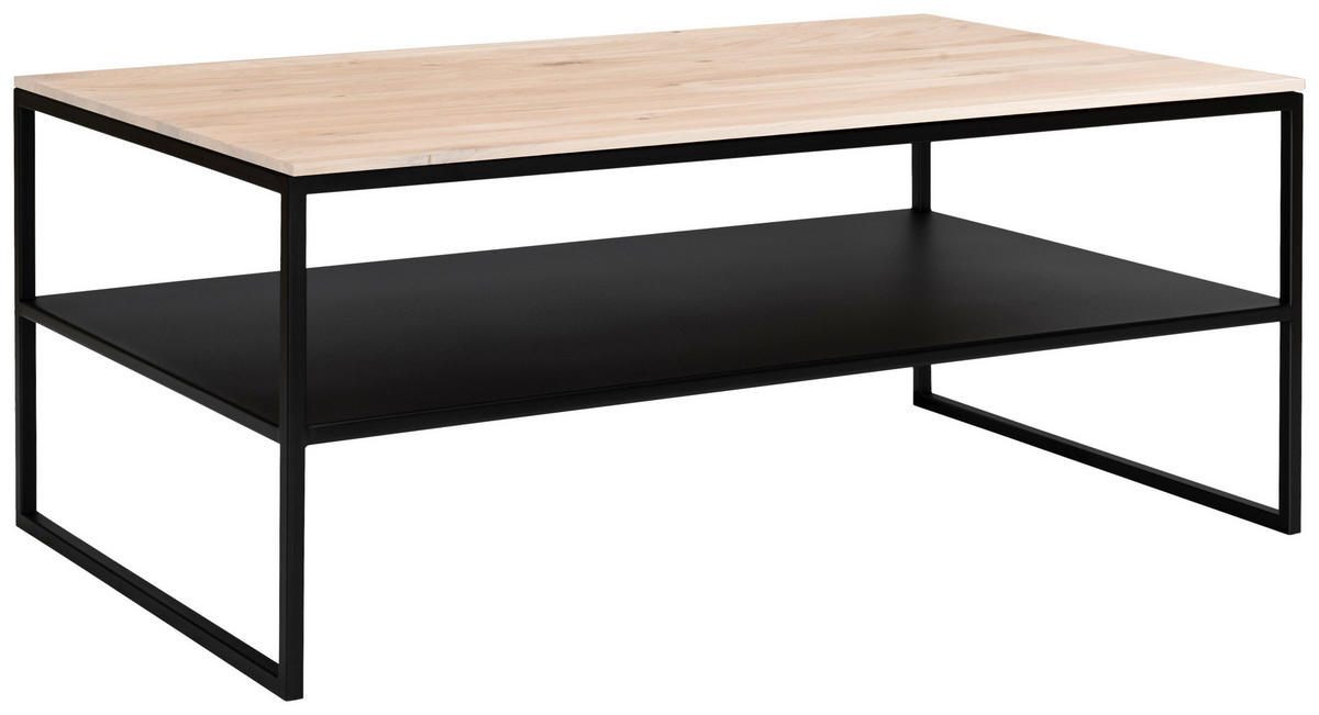 COUCHTISCH in Metall 100/60/41 cm  - Eiche Bianco/Schwarz, Design, Holz/Metall (100/60/41cm) - Johann Jakob