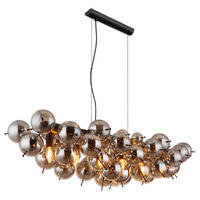 HÄNGELEUCHTE  103/47 cm   - Schwarz, Design, Glas/Metall (103/47cm) - Globo