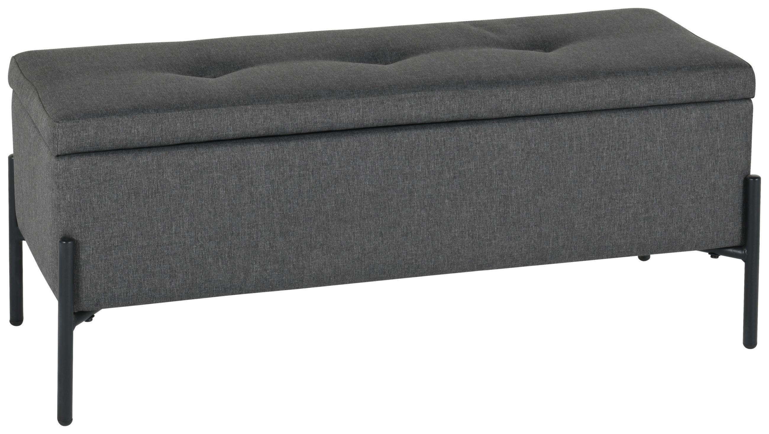 BANCĂ PENTRU HOL 95/41.5/37 cm  - gri închis/negru, Design, metal/textil (95/41.5/37cm) - MID.YOU