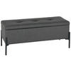 GARDEROBENBANK  in 95/41.5/37 cm  - Dunkelgrau/Schwarz, Design, Textil/Metall (95/41.5/37cm) - MID.YOU