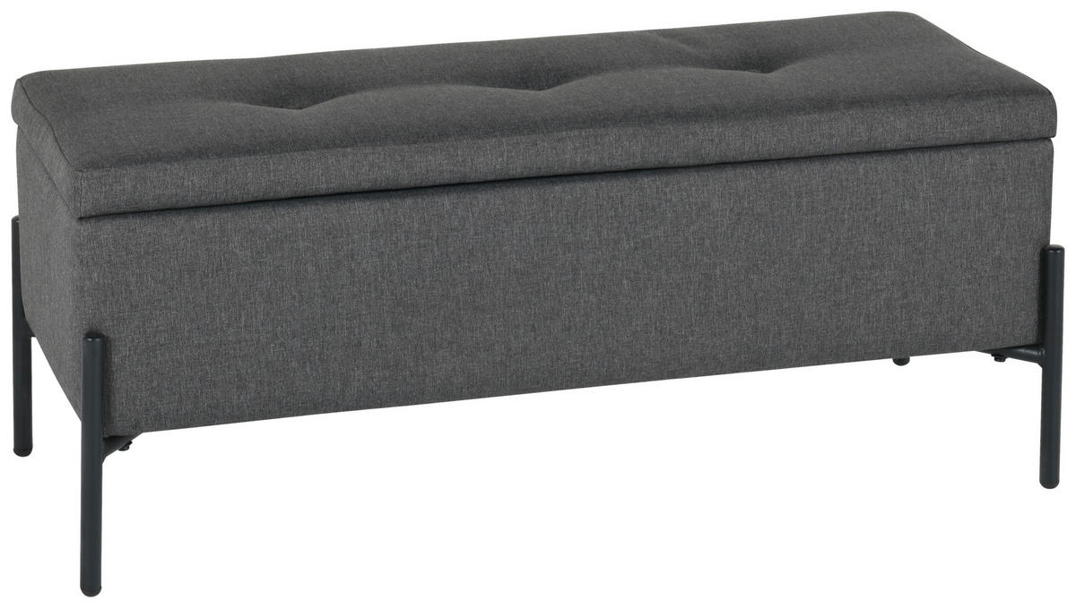 ŠATNÍ LAVICE, 95/41.5/37 cm - černá/tmavě šedá, Design, kov/textil (95/41.5/37cm) - MID.YOU