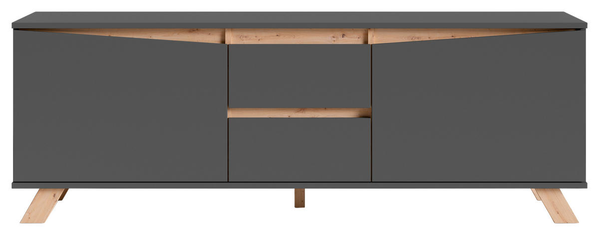 LOWBOARD  in 160/55/38 cm  - Anthrazit/Eiche Artisan, Design, Holzwerkstoff (160/55/38cm) - Livetastic