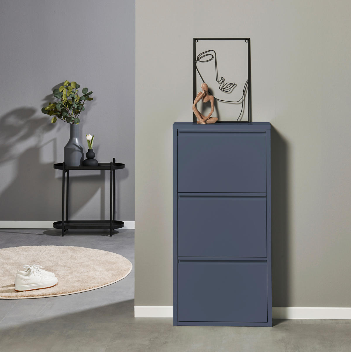 SCHUHKIPPER  in 51/104/16 cm  - Blau, MODERN, Metall (51/104/16cm) - Boxxx