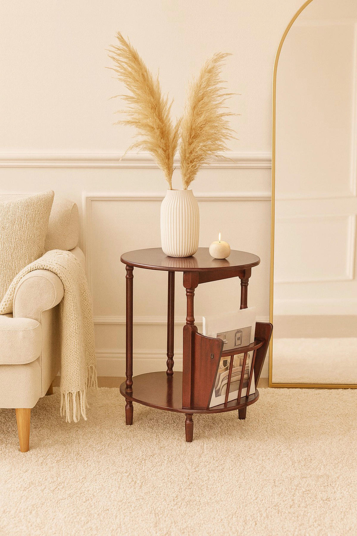 BEISTELLTISCH 38/48/56 cm Pinie massiv Kirschbaumfarben  - Kirschbaumfarben, KONVENTIONELL, Holz/Holzwerkstoff (38/48/56cm) - MID.YOU