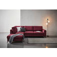 ECKSOFA Bordeaux Chenille - Bordeaux/Schwarz, KONVENTIONELL, Textil/Metall (257/275cm) - Carryhome