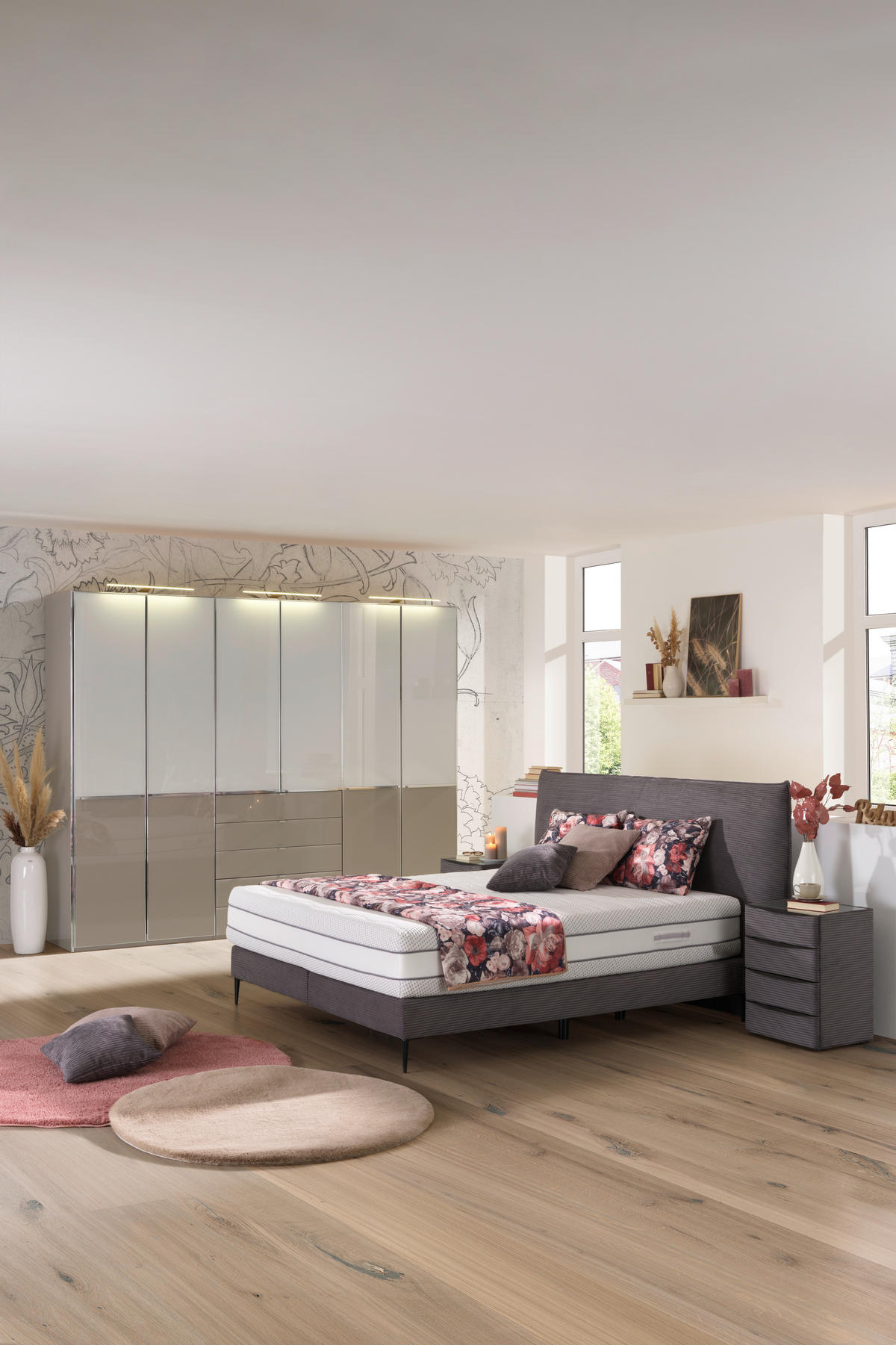 LIT BOXSPRING 160/200 cm  in Anthrazit  - Anthrazit/Schwarz, Modern, Textil/Metall (160/200cm) - Beldomo - Sleep
