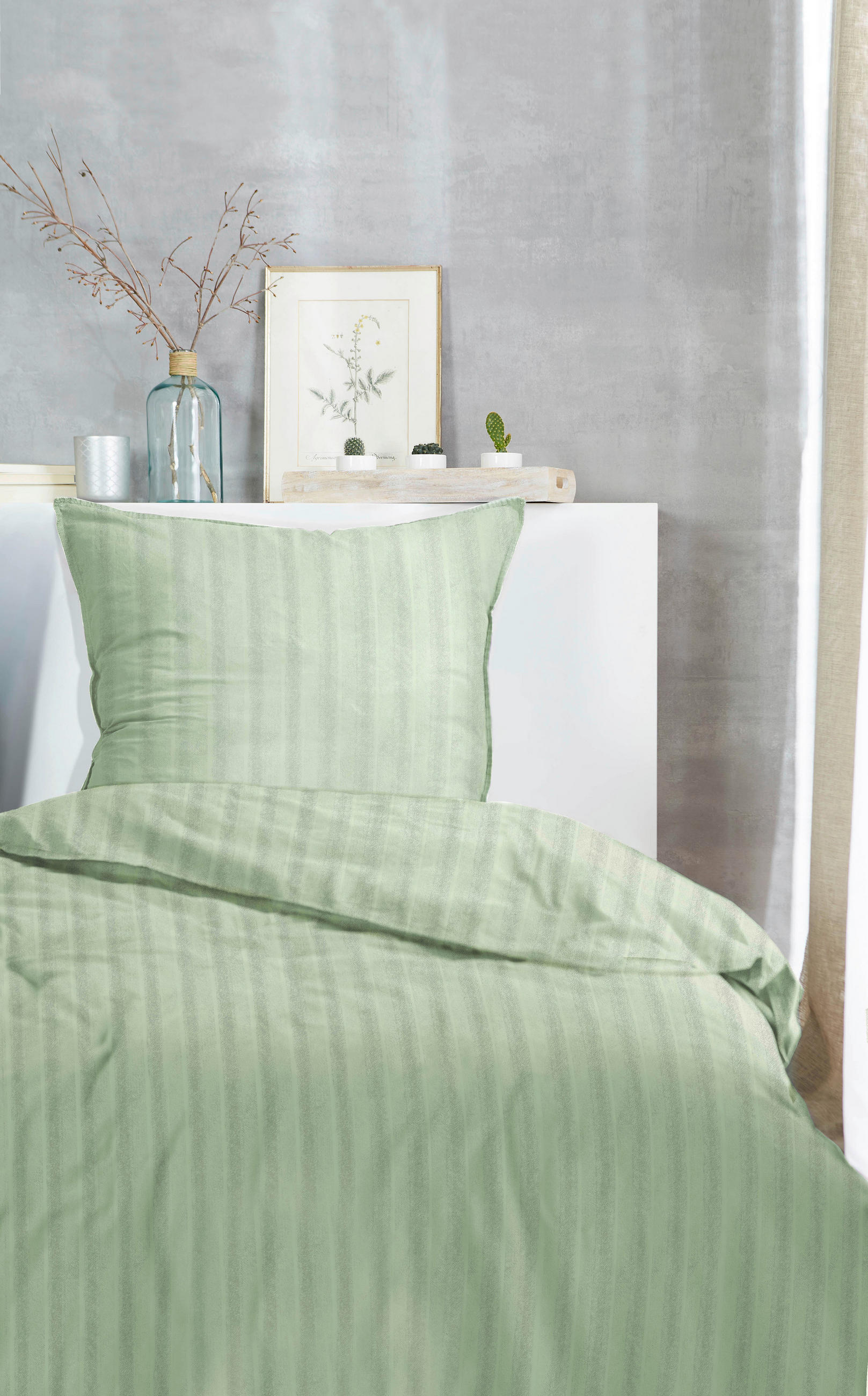 BETTWÄSCHE Renforcé 155/220 cm  - Olivgrün, Basics, Textil (155/220cm)