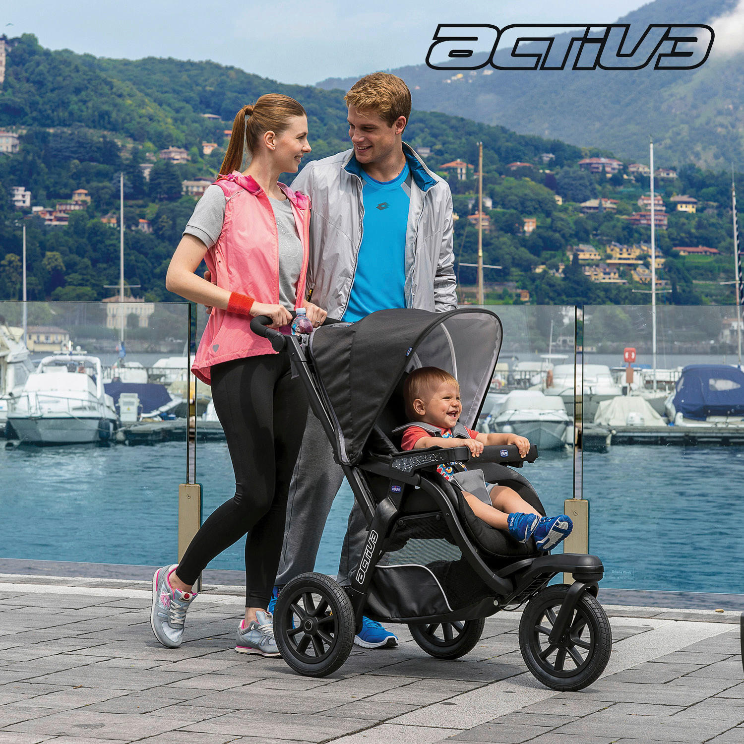 BUGGY ACTIV3  - Beige/Schwarz, Basics, Textil/Metall (64/116/121,5/102/113cm) - Chicco