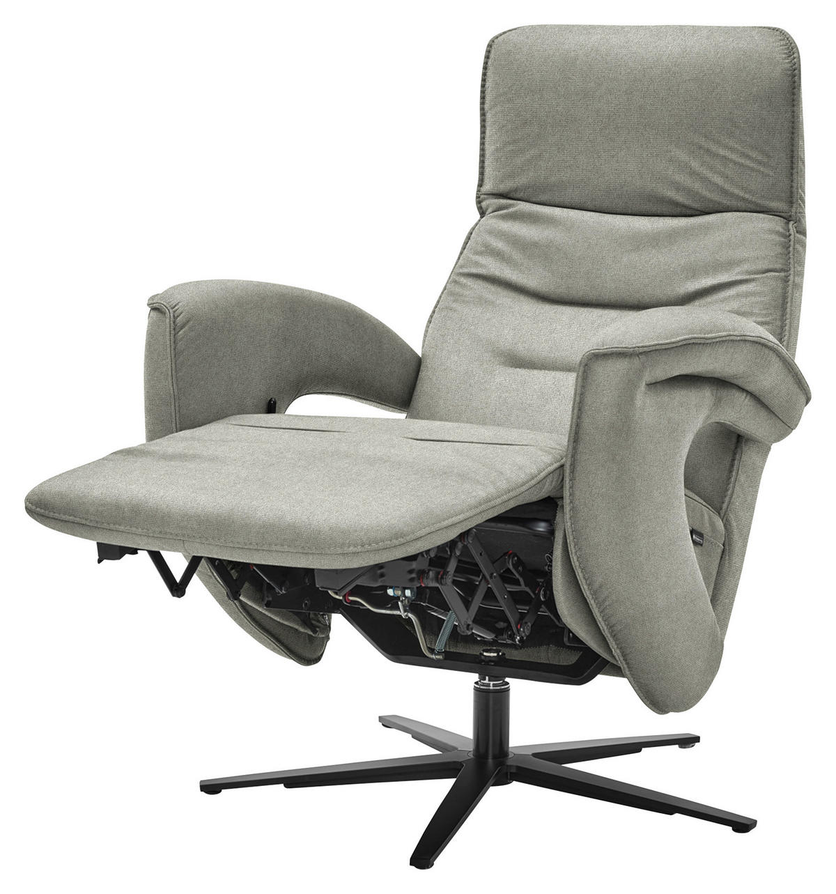 RELAXSESSEL Webstoff Relaxfunktion, Kopfteilverstellung, Rücken echt    - Schlammfarben/Schwarz, Design, Textil/Metall (78/110/87-175cm) - Musterring