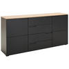 SIDEBOARD Swim 165/80/40 cm 4 Schublade(n)  - Eichefarben/Schwarz, Design, Holzwerkstoff (165/80/40cm) - MID.YOU