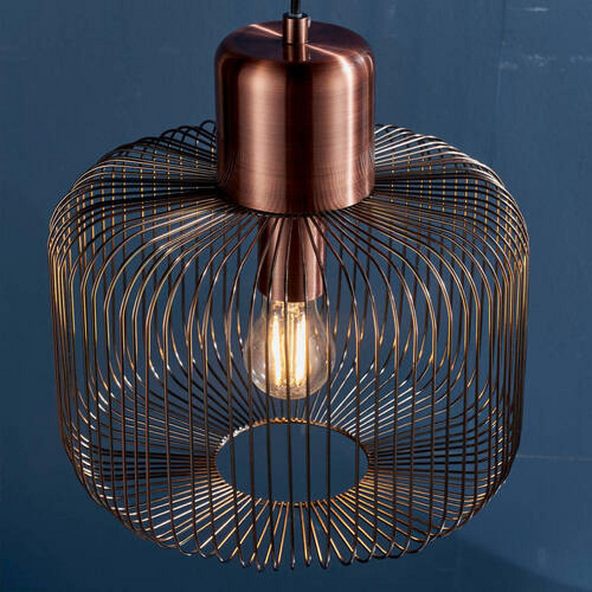 HÄNGELEUCHTE 30/130 cm  - Kupferfarben, Design, Metall (30/130cm) - ENDON