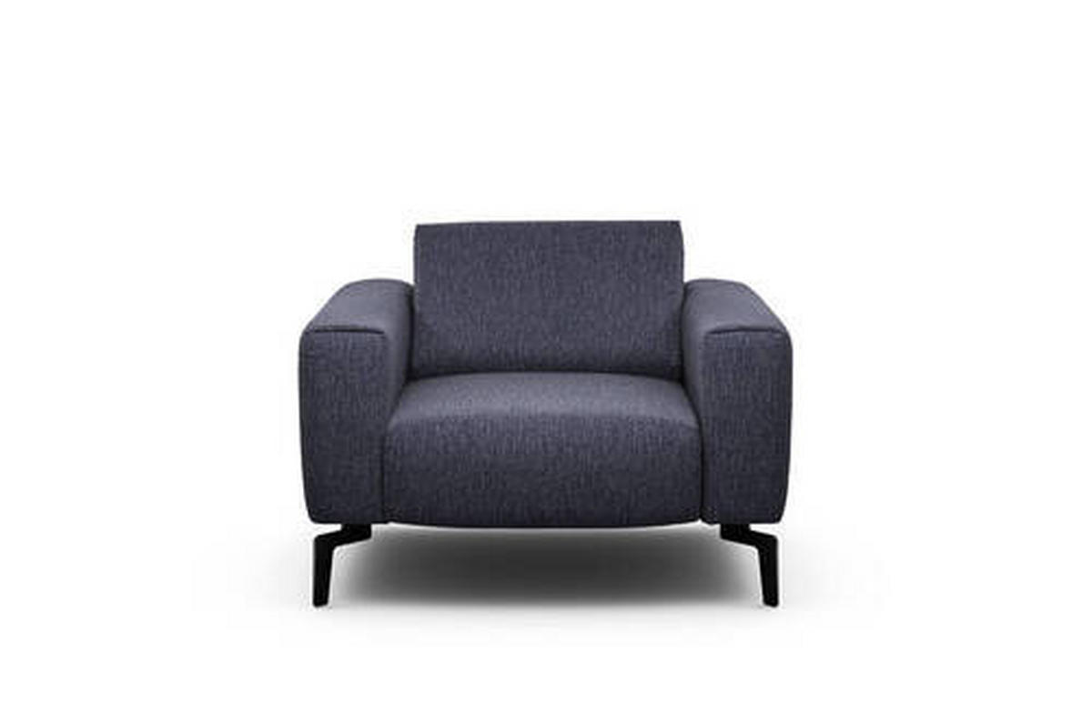 SESSEL in Chenille Blau  - Blau/Schwarz, Design, Textil/Metall (110/85/86-94cm) - SENSOO