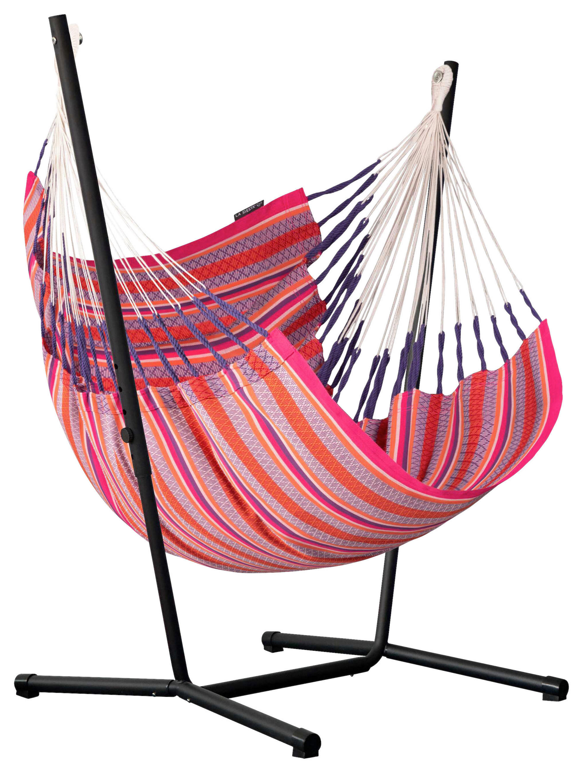 HÄNGEMATTE  - Anthrazit/Lila, KONVENTIONELL, Textil/Metall (115/160/105cm) - La Siesta