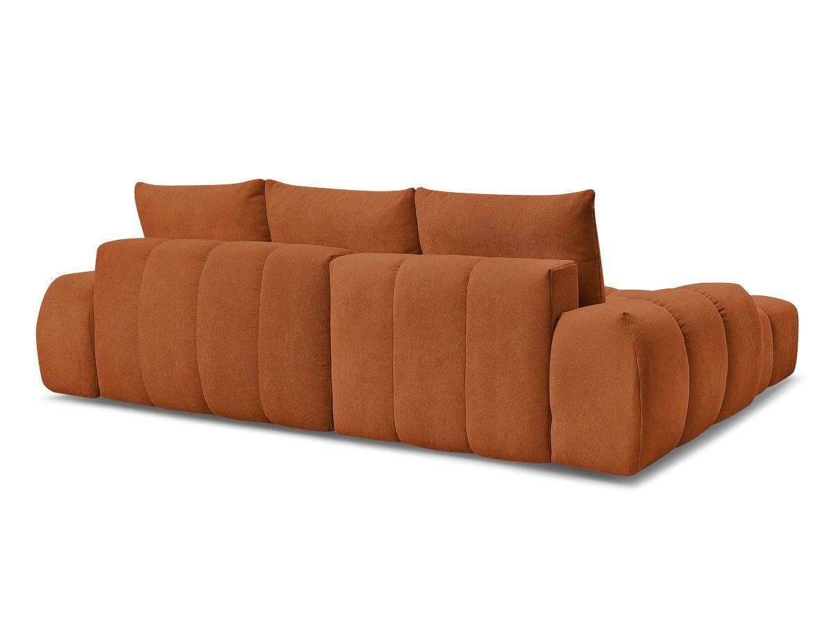 ECKSCHLAFSOFA EVEREST  mit Rücken echt, Armteil links, Armteil rechts Struktur Orange  - Schwarz/Orange, MODERN, Kunststoff/Textil (180/318cm) - Livetastic