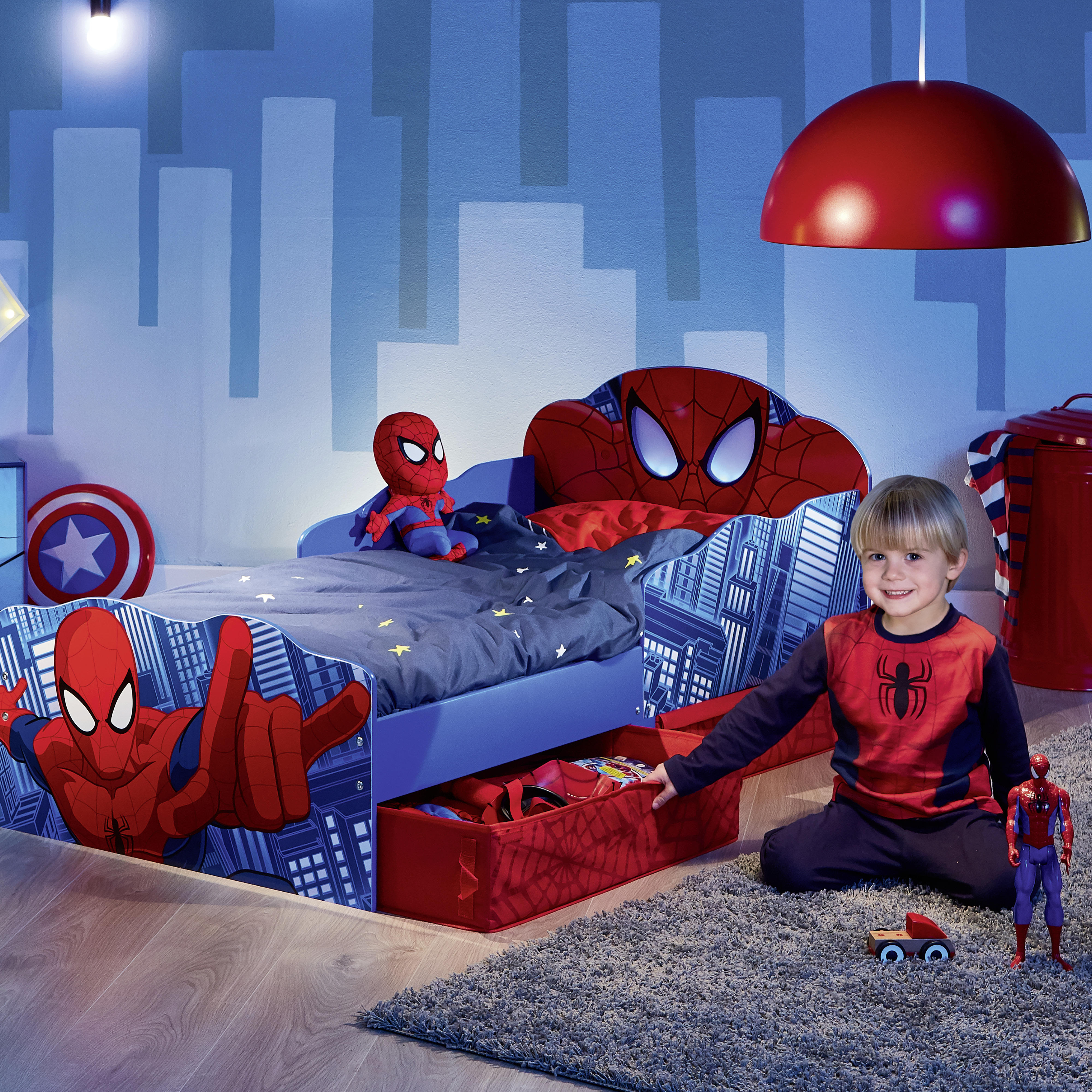 KINDER-/JUNIORBETT Spider Man 70/140 cm Blau, Multicolor, Rot Multicolor  - Hellbraun/Blau, MODERN, Holzwerkstoff/Textil (70/140cm) - Disney