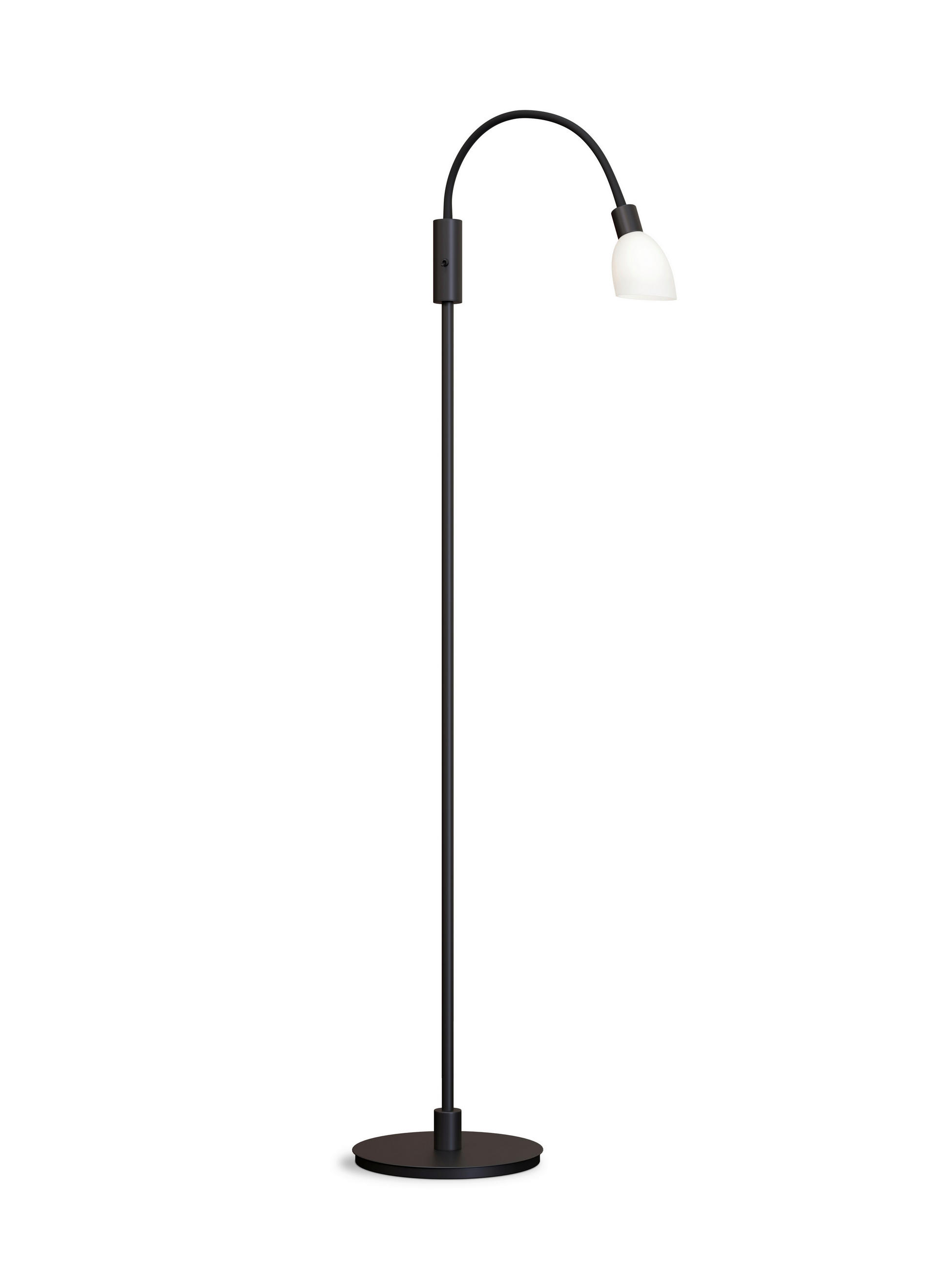 STEHLEUCHTE 24/140 cm    - Opal/Schwarz, Basics, Glas/Metall (24/140cm) - Belid