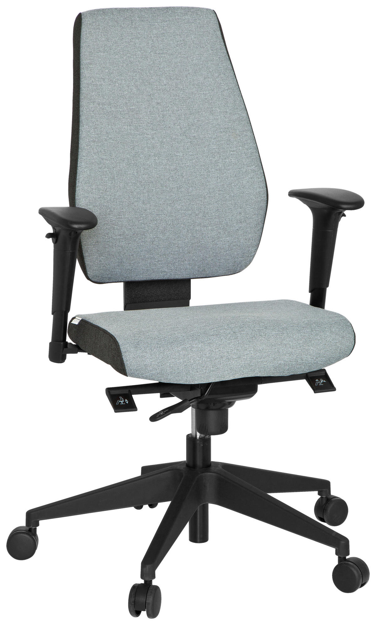 DREHSTUHL  in Flachgewebe Grau, Schwarz  - Schwarz/Grau, MODERN, Kunststoff/Textil (56/123/47cm) - MID.YOU