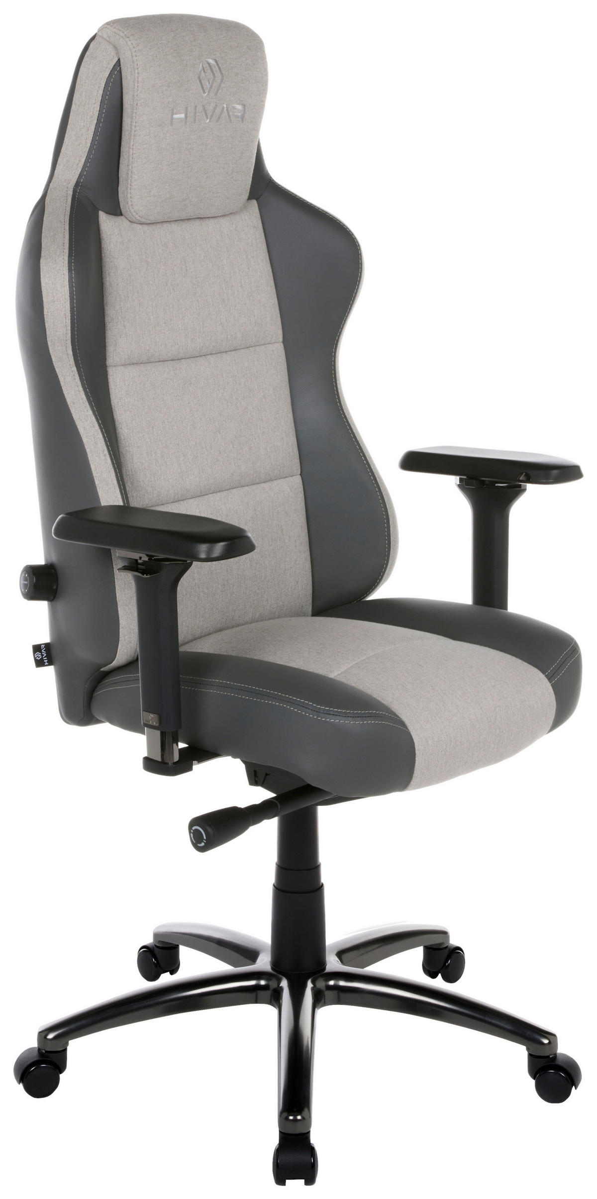 EQLIPSE Cloud Obsidian Anthrazit, Grau, Hellgrau, Schwarz Hochglanz Metall, Textil   - Schwarz Hochglanz/Anthrazit, LIFESTYLE, Textil/Metall (79/142/77cm) - HIVAR