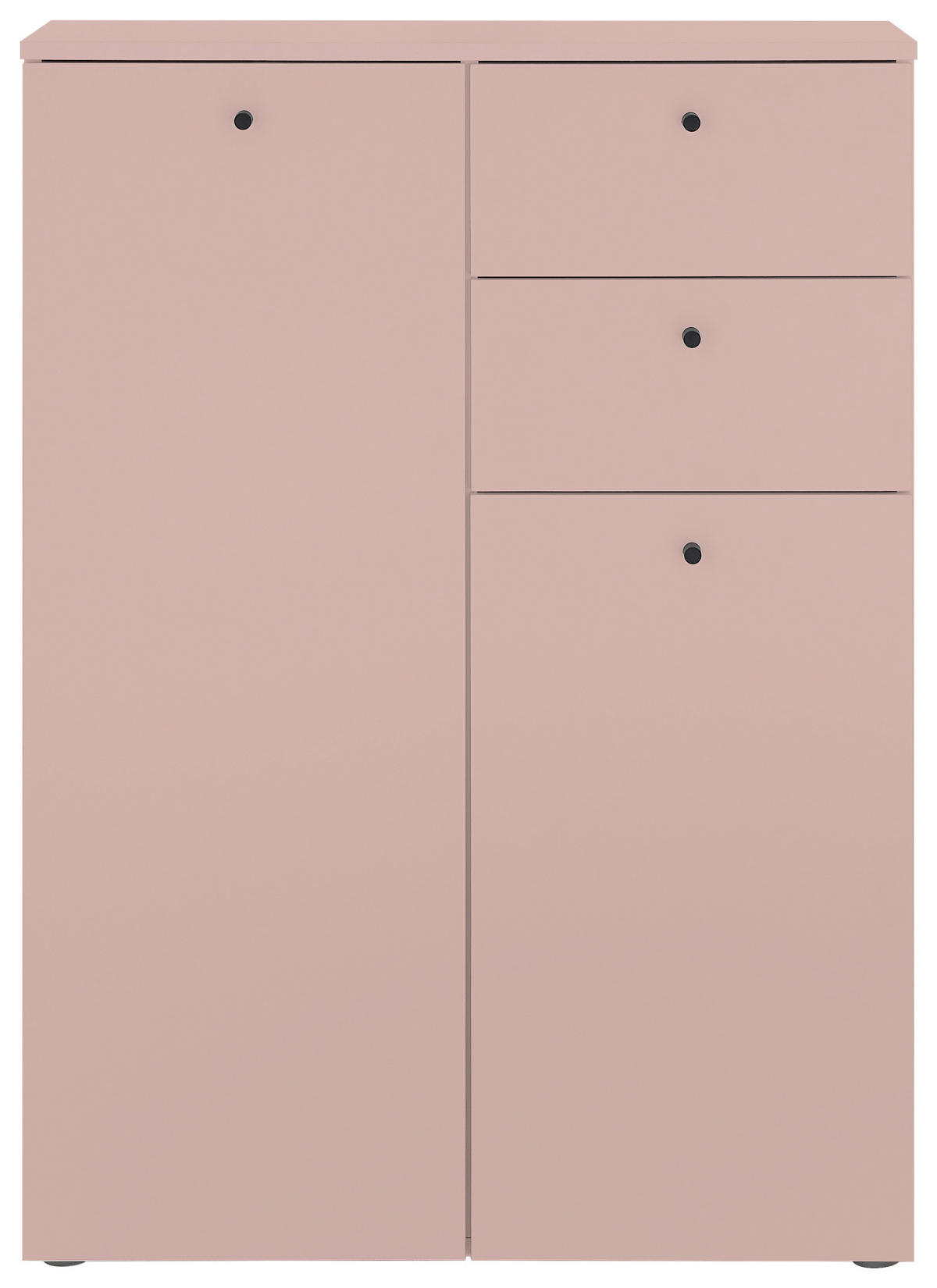 MIDISCHRANK 80/110/30 cm  - Schwarz/Rosa, MODERN, Holzwerkstoff/Kunststoff (80/110/30cm) - MID.YOU