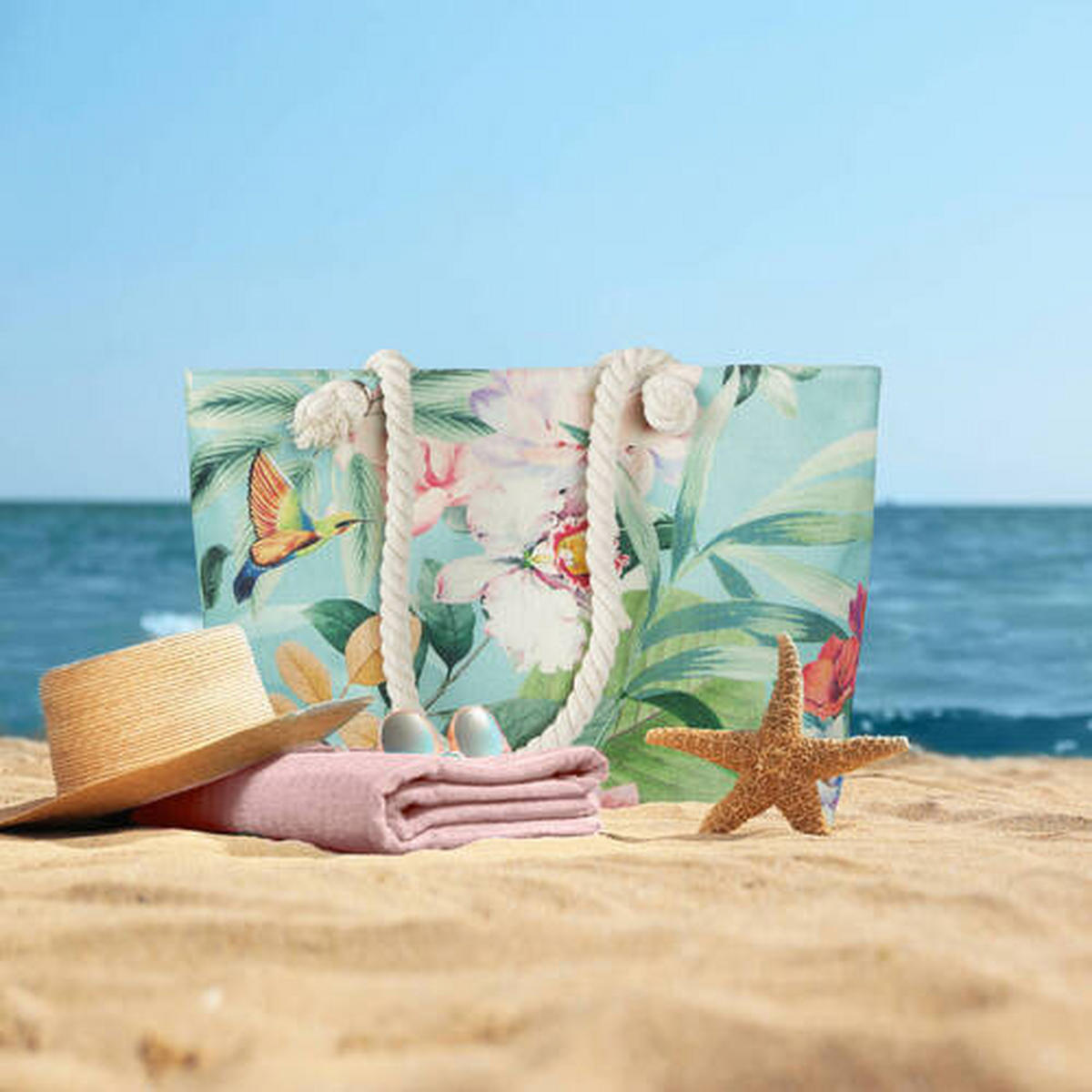STRANDTASCHE - Multicolor, Basics, Textil (43/60cm)