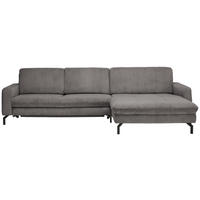 ECKSOFA in Cord Anthrazit  - Anthrazit/Schwarz, Design, Textil/Metall (302/178cm) - Beldomo Style