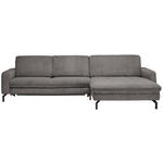 ECKSOFA Anthrazit Cord  - Anthrazit/Schwarz, Design, Textil/Metall (302/178cm) - Carryhome