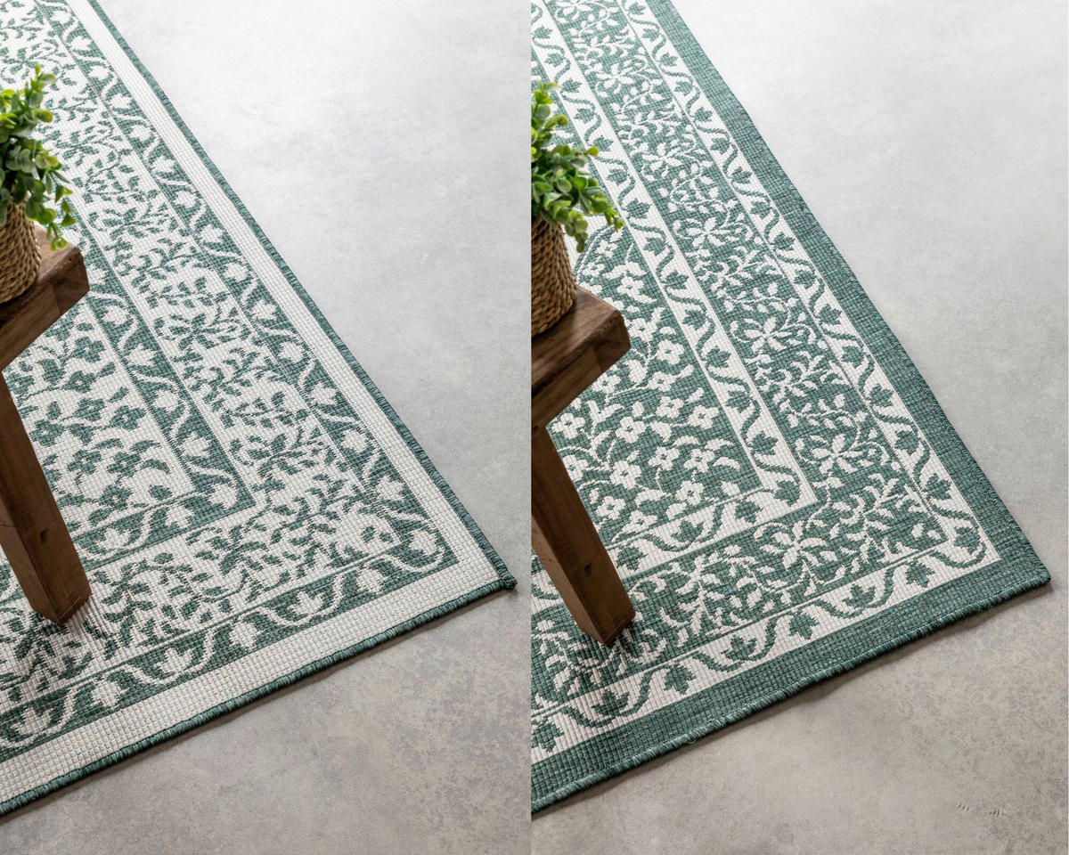 OUTDOORTEPPICH 120/170 cm Gemini Grün, Weiß  - Weiß/Grün, Design, Kunststoff (120/170cm)