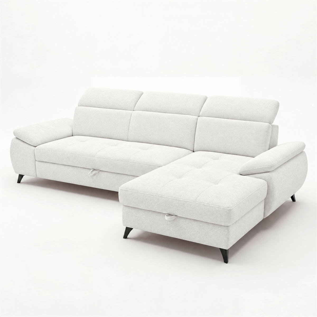 ECKSOFA  Struktur Beige  - Beige/Schwarz, Basics, Holz/Holzwerkstoff (281/166cm) - MID.YOU