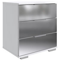 NOČNÝ STOLÍK, biela, 52/58/38 cm - biela/hliníková, Design, kov/kompozitné drevo (52/58/38cm) - Carryhome