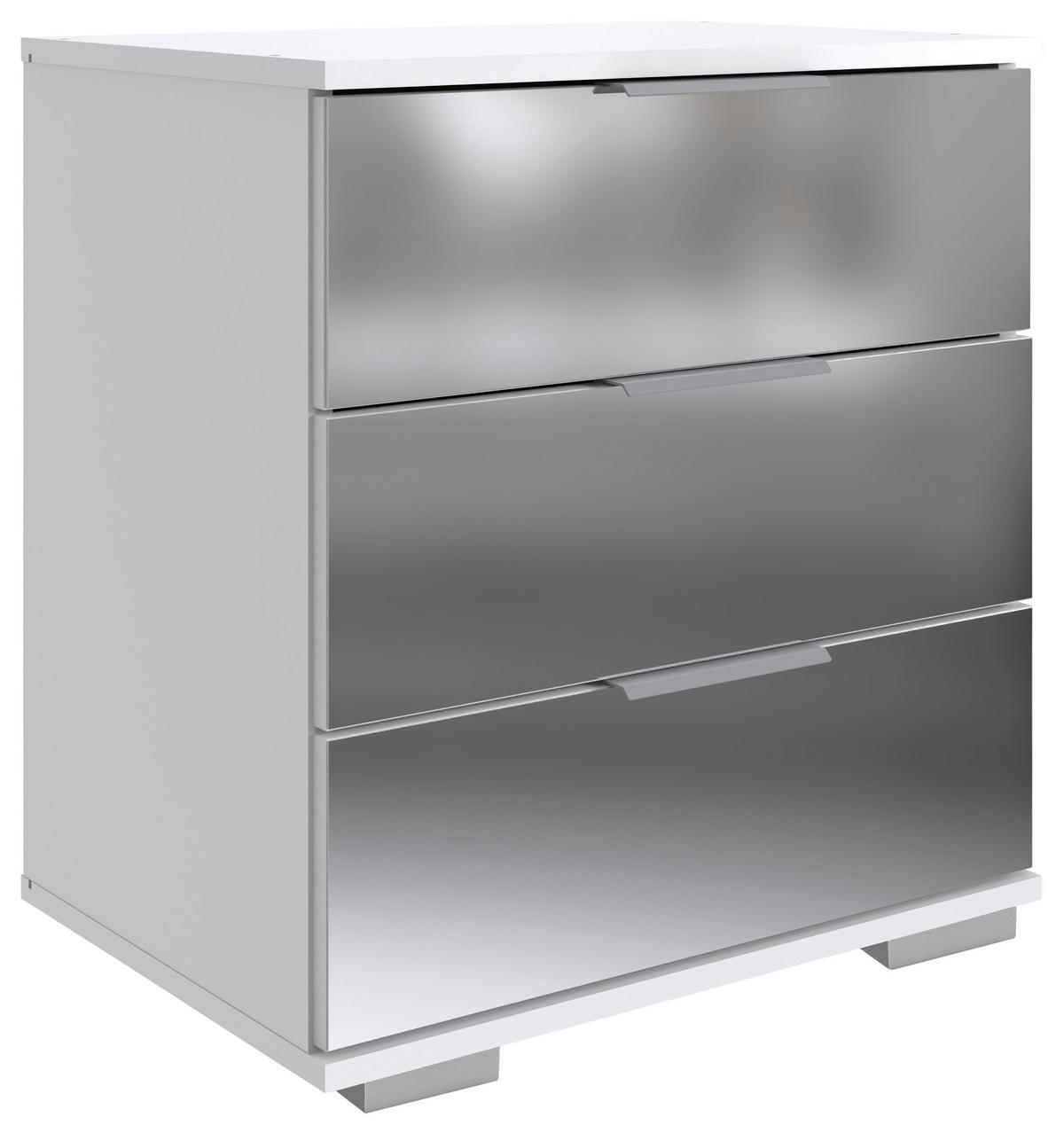 NOČNÝ STOLÍK, biela, 52/58/38 cm - biela/hliníková, Design, kov/kompozitné drevo (52/58/38cm) - Carryhome