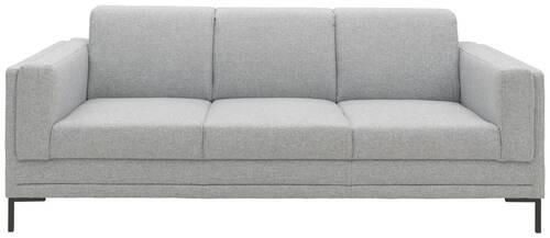 3-SITZER-SOFA in Webstoff Silberfarben  - Silberfarben/Schwarz, Design, Textil/Metall (210/82/90cm) - LOOKS by W.Joop