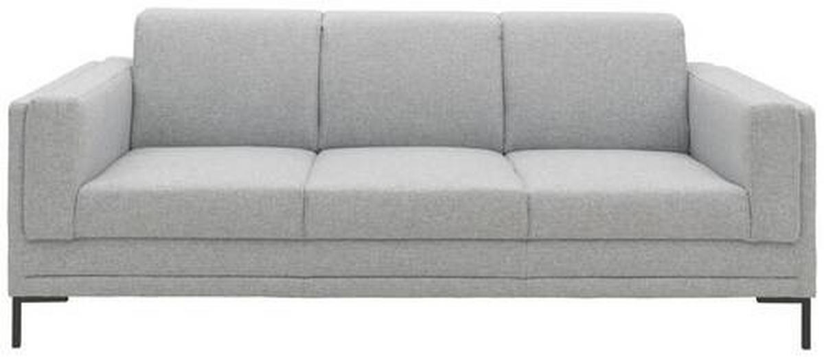3-SITZER-SOFA Webstoff Silberfarben  - Silberfarben/Schwarz, Design, Textil/Metall (210/82/90cm) - LOOKS by W.Joop